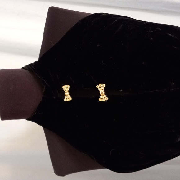 Black Velvet Gown 7 Vintage Rhinestone Bow Accents Maxi Hostess Hand Made - Picture 5 of 14